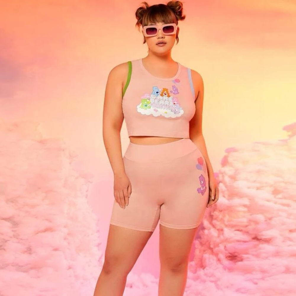 SHEIN x Care Bear pink two-piece outfit